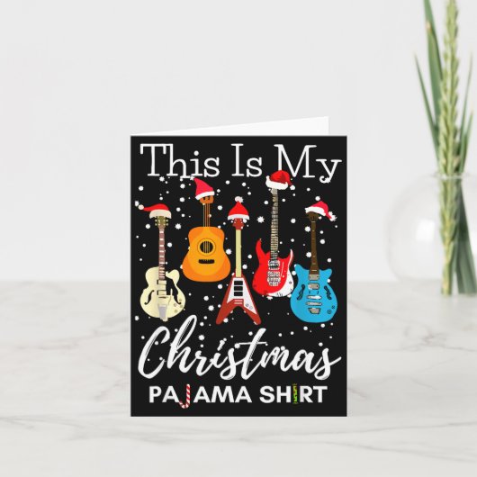 This Is My Christmas Pajama Guitar Guitarist Music Kaart (Voorkant)