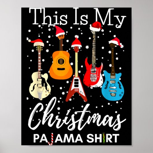 This Is My Christmas Pajama Guitar Guitarist Music Poster (Voorkant)