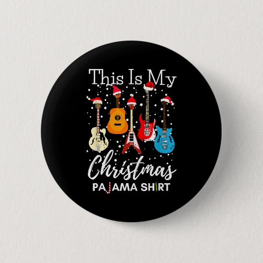 This Is My Christmas Pajama Guitar Guitarist Music Ronde Button 5,7 Cm (Voorkant)