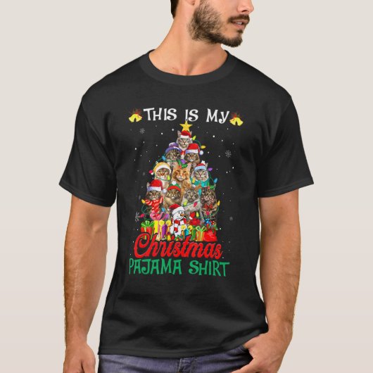 This Is My Christmas Pajama  Maine Coon Tree T-shirt (Voorkant)