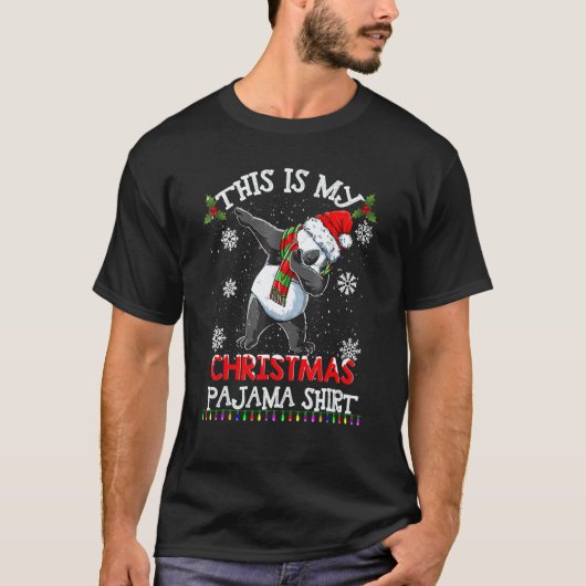 This Is My Christmas Pajama  Panda Santa Kids Boys T-shirt (Voorkant)
