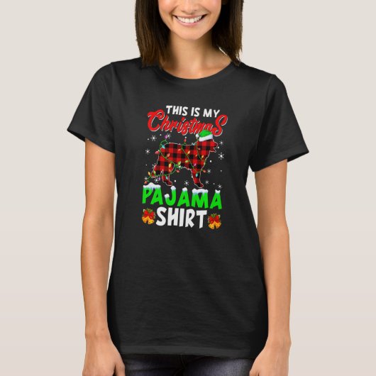 This Is My Christmas Pajama Santa Bernese Mountain T-shirt (Voorkant)