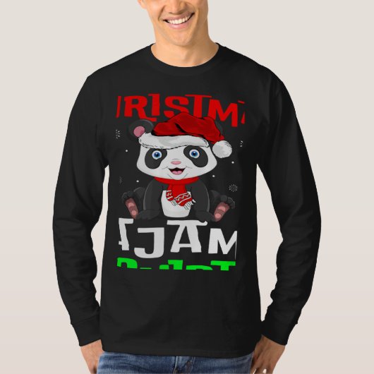 This Is My Christmas Pajama  Santa Hat Panda Xmas T-shirt (Voorkant)