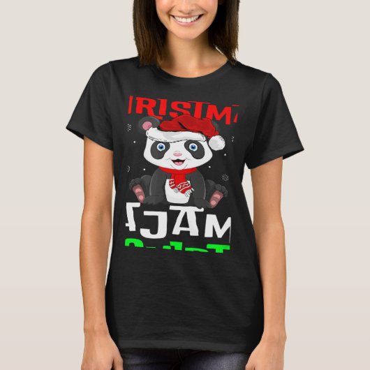 This Is My Christmas Pajama  Santa Hat Panda Xmas T-shirt (Voorkant)