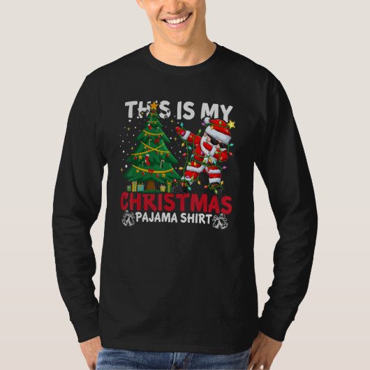 This Is My Christmas Pajama Santa Hat Xmas PJ cost T-shirt (Voorkant)
