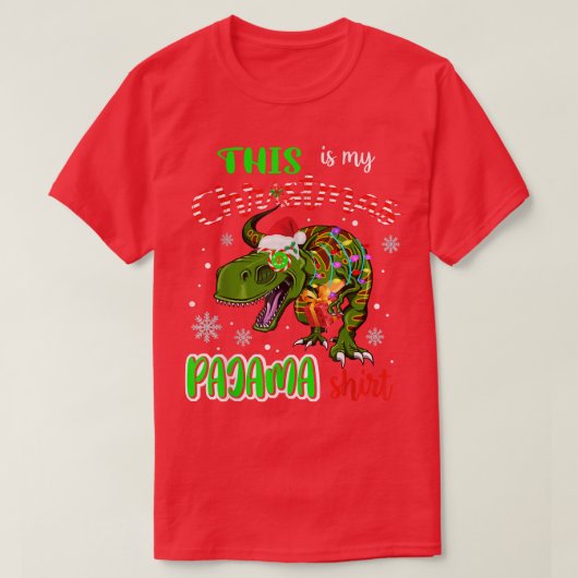 This Is My Christmas Pajama Santa TRe Xmas Light F T-shirt (Design voorkant)