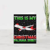 This Is My Christmas Pajama Shirt Airplane Christm Kaart (Voorkant)