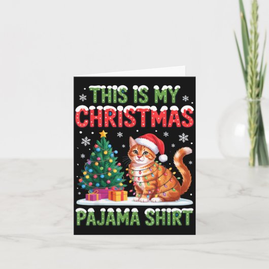This Is My Christmas Pajama Shirt Cat Lovers Holid Kaart (Voorkant)