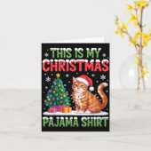 This Is My Christmas Pajama Shirt Cat Lovers Holid Kaart (Gele Bloem)