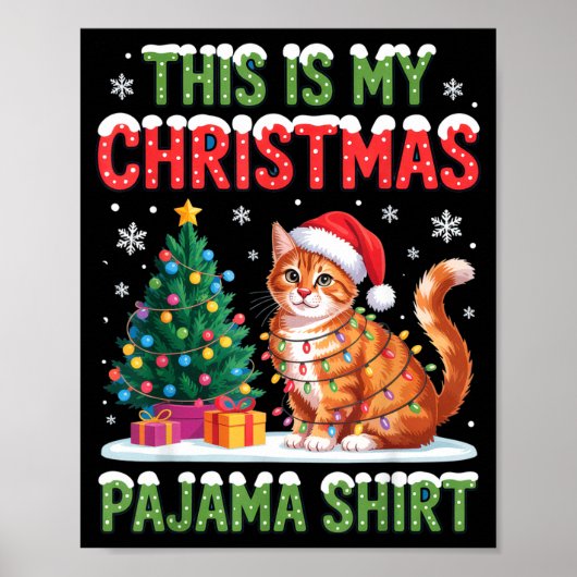 This Is My Christmas Pajama Shirt Cat Lovers Holid Poster (Voorkant)