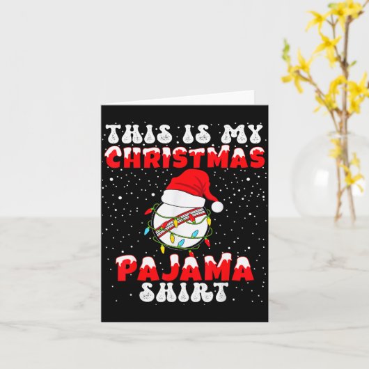 This Is My Christmas Pajama Shirt Cricket Player P Kaart (Gele Bloem)