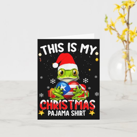 This Is My Christmas Pajama Shirt Fun Puerto Rico  Kaart (Gele Bloem)