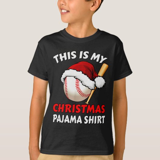 This Is My Christmas Pajama Shirt _ Funny Baseball (Voorkant)