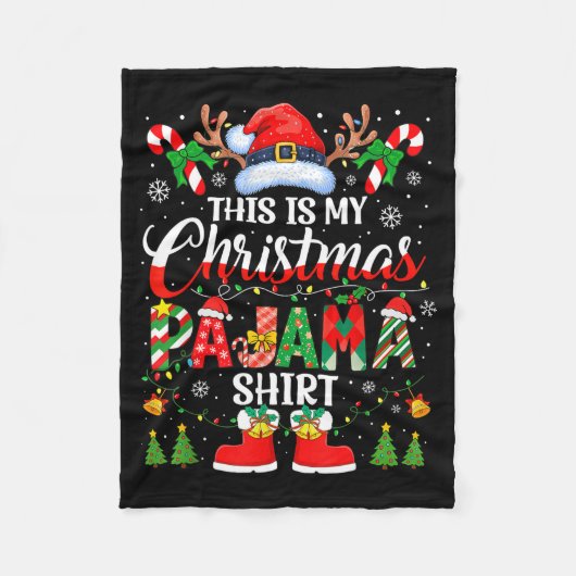 This Is My Christmas Pajama Shirt Funny Family Mat Fleece Deken (Voorkant)