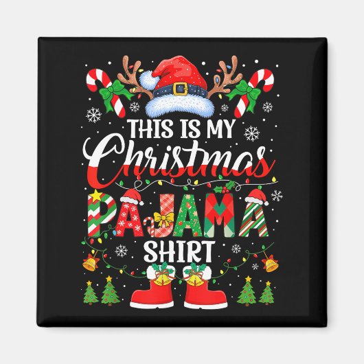 This Is My Christmas Pajama Shirt Funny Family Mat Magneet (Voorkant)