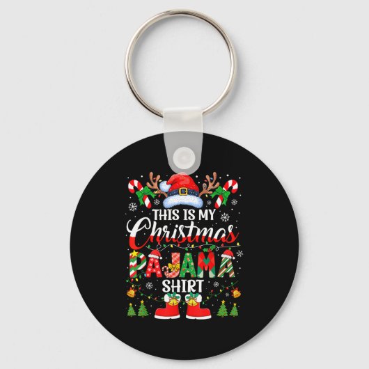 This Is My Christmas Pajama Shirt Funny Family Mat Sleutelhanger (Voorkant)