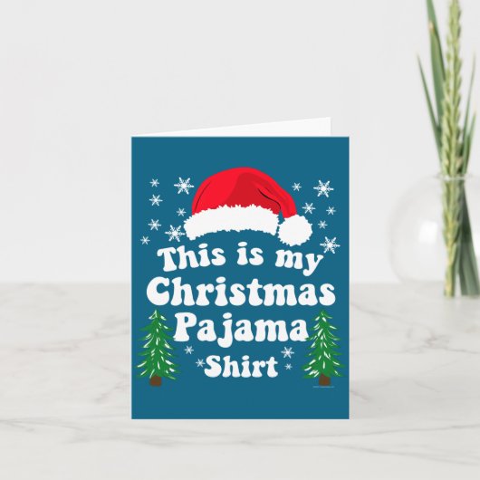 This Is My Christmas Pajama Shirt Funny Retro Matc Kaart (Voorkant)