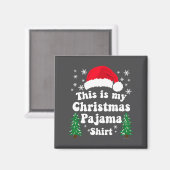 This Is My Christmas Pajama Shirt Funny Retro Matc Magneet (Voorkant / Achterkant)