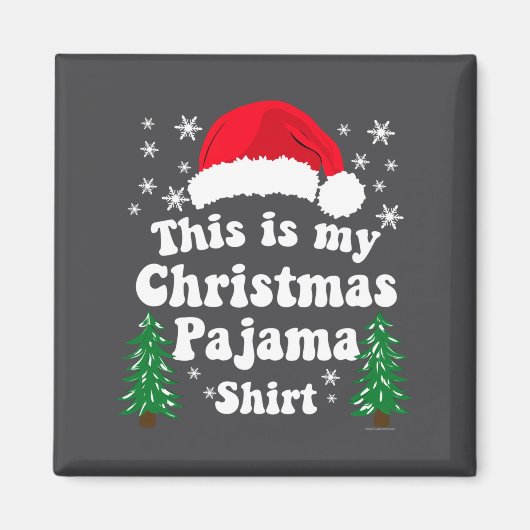 This Is My Christmas Pajama Shirt Funny Retro Matc Magneet (Voorkant)