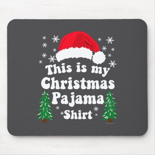 This Is My Christmas Pajama Shirt Funny Retro Matc Muismat (Voorkant)