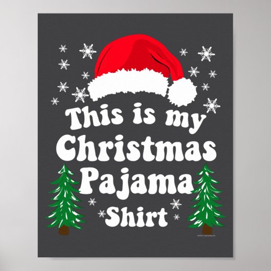 This Is My Christmas Pajama Shirt Funny Retro Matc Poster (Voorkant)
