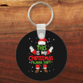 This Is My Christmas Pajama Shirt Funny Santa Cost Sleutelhanger (Voorkant)