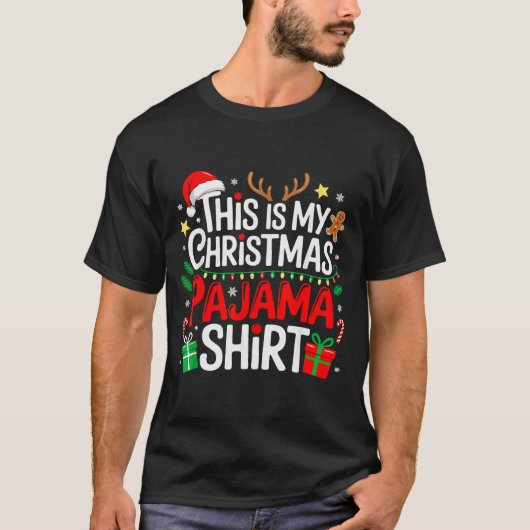 This Is My Christmas Pajama Shirt Funny Xmas Pjs M (Voorkant)
