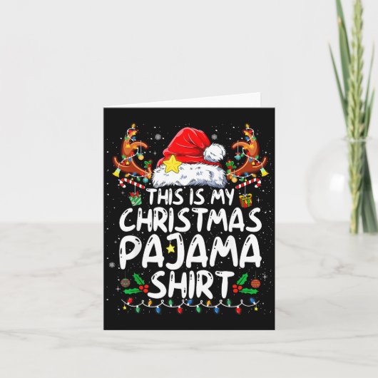 This Is My Christmas Pajama Shirt Funny Xmas Pjs M Kaart (Voorkant)