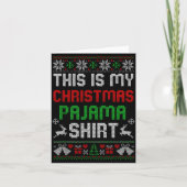 This Is My Christmas Pajama Shirt Funny Xmas Pjs M Kaart (Voorkant)