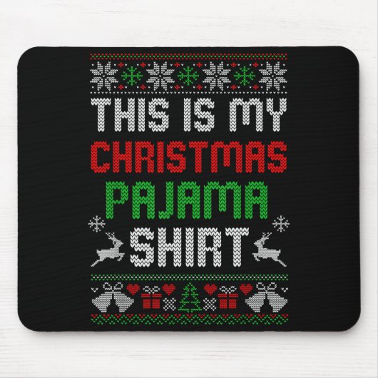 This Is My Christmas Pajama Shirt Funny Xmas Pjs M Muismat (Voorkant)