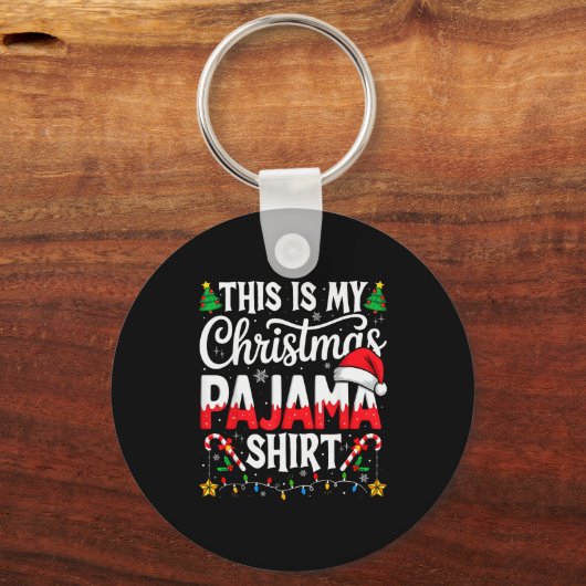 This Is My Christmas Pajama Shirt Funny Xmas Pjs M Sleutelhanger (Voorkant)