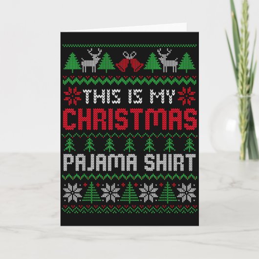 This Is My Christmas Pajama Shirt Lights Family Ma Kaart (Voorkant)