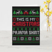 This Is My Christmas Pajama Shirt Lights Family Ma Kaart (Gele Bloem)