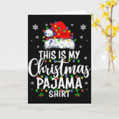 This Is My Christmas Pajama Shirt Lights Men Women Kaart (Gele Bloem)