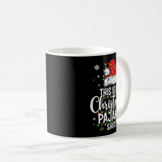 This Is My Christmas Pajama Shirt Lights Men Women Koffiemok (Voorkant rechts)