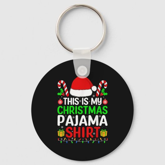 This Is My Christmas Pajama Shirt Matching Family Sleutelhanger (Voorkant)
