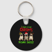 This Is My Christmas Pajama Shirt Pug Dog Funny Xm Sleutelhanger (Voorkant)
