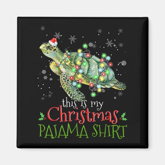 This Is My Christmas Pajama Shirt Sea Turtle Chris Magneet (Voorkant)