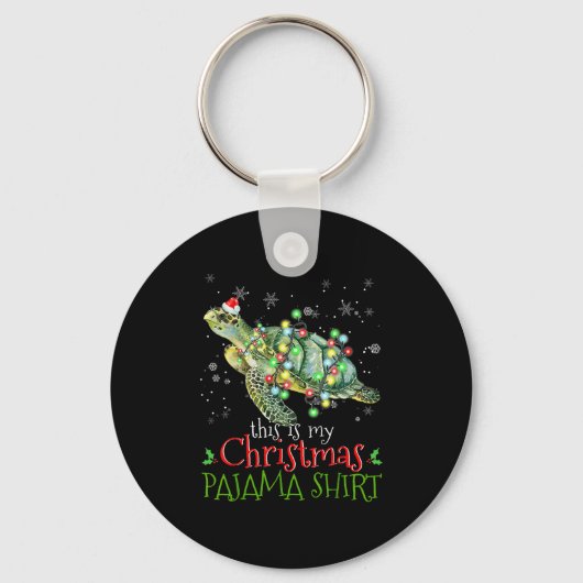 This Is My Christmas Pajama Shirt Sea Turtle Chris Sleutelhanger (Voorkant)