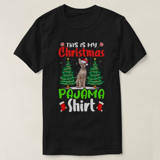 This Is My Christmas Pajama Shirt Sphynx Cat Chris (Design voorkant)