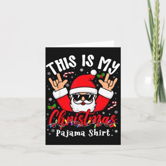 This Is My Christmas Pajama Shirt Sungles Santa Ro Kaart (Voorkant)