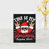 This Is My Christmas Pajama Shirt Sungles Santa Ro Kaart (Gele Bloem)