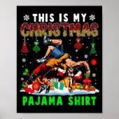 This Is My Christmas Pajama Shirt Two Santa Wrestl Poster (Voorkant)