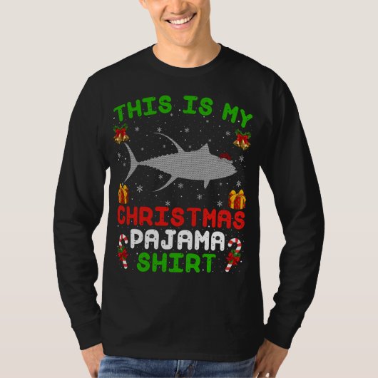 This Is My Christmas Pajama Ugly Bluefin Tuna Fish T-shirt (Voorkant)