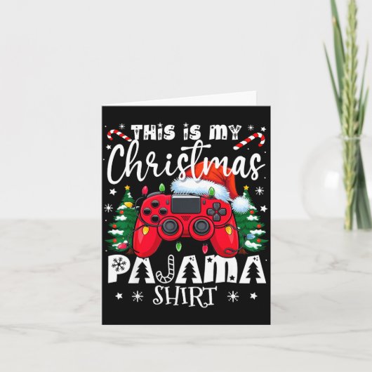 This Is My Christmas Pajama Video Game Gamer Boys  Kaart (Voorkant)