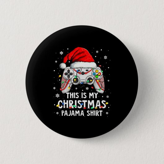 This Is My Christmas Pajama Video Game Gamer Boys Ronde Button 5,7 Cm (Voorkant)