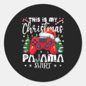 This Is My Christmas Pajama Video Game Gamer Boys Ronde Sticker (Voorkant)