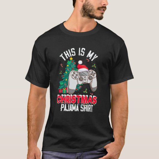 This Is My Christmas Pajama  Video Game Xmas Boys  T-shirt (Voorkant)