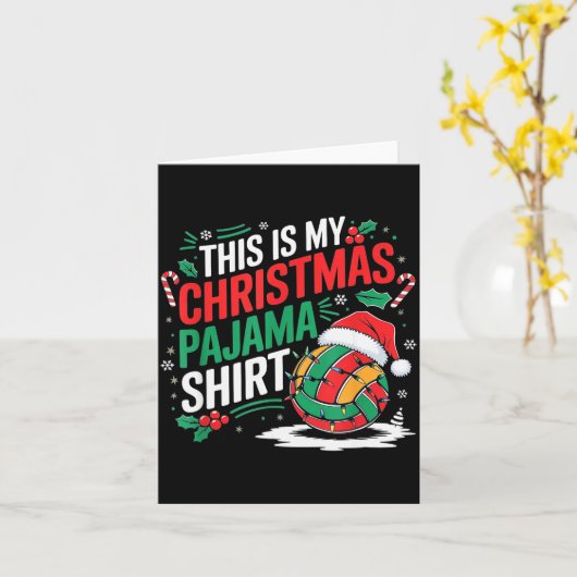 This Is My Christmas Pajama Volleyball Srt Xmas  Kaart (Gele Bloem)