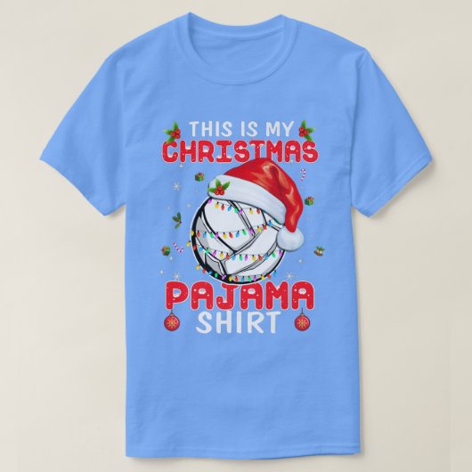 This Is My Christmas Pajama Volleyball Xmas Light T-shirt (Design voorkant)